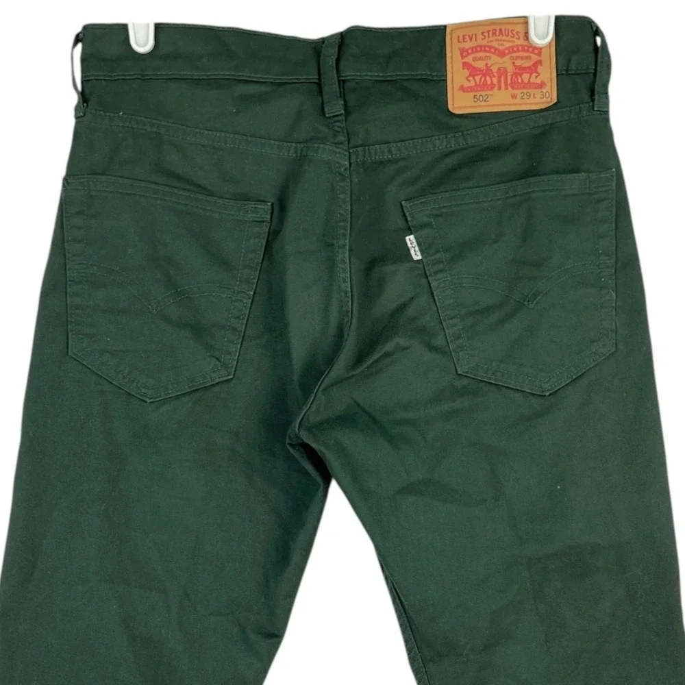Levi's 502 Men's Stretch Slim Leg Green Pants Size 29x27.5 Regular Fit 5-Pockets